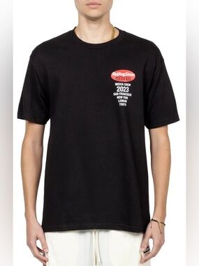PLEASURES x Rolling Stone Media Crew 2023 Graphic T-Shirt Black Men’s M NWT